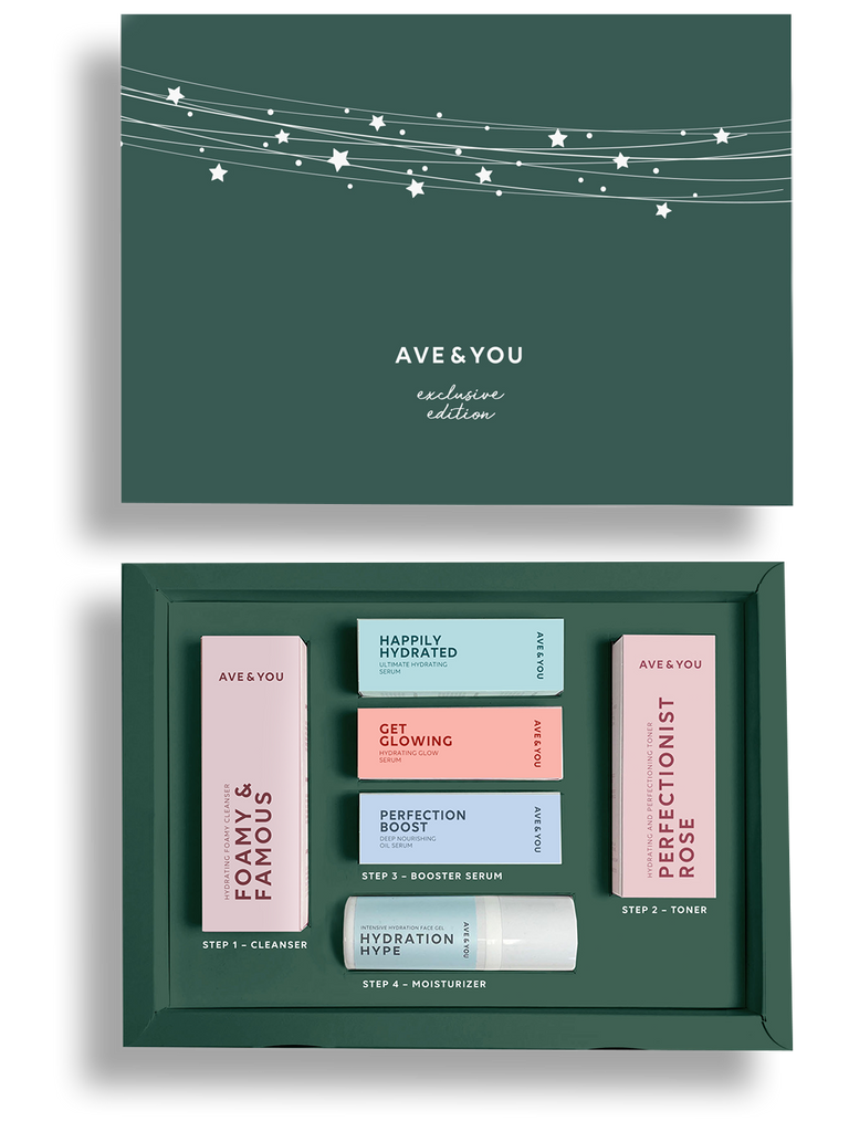AVE & YOU - skincare products inside a christmas box